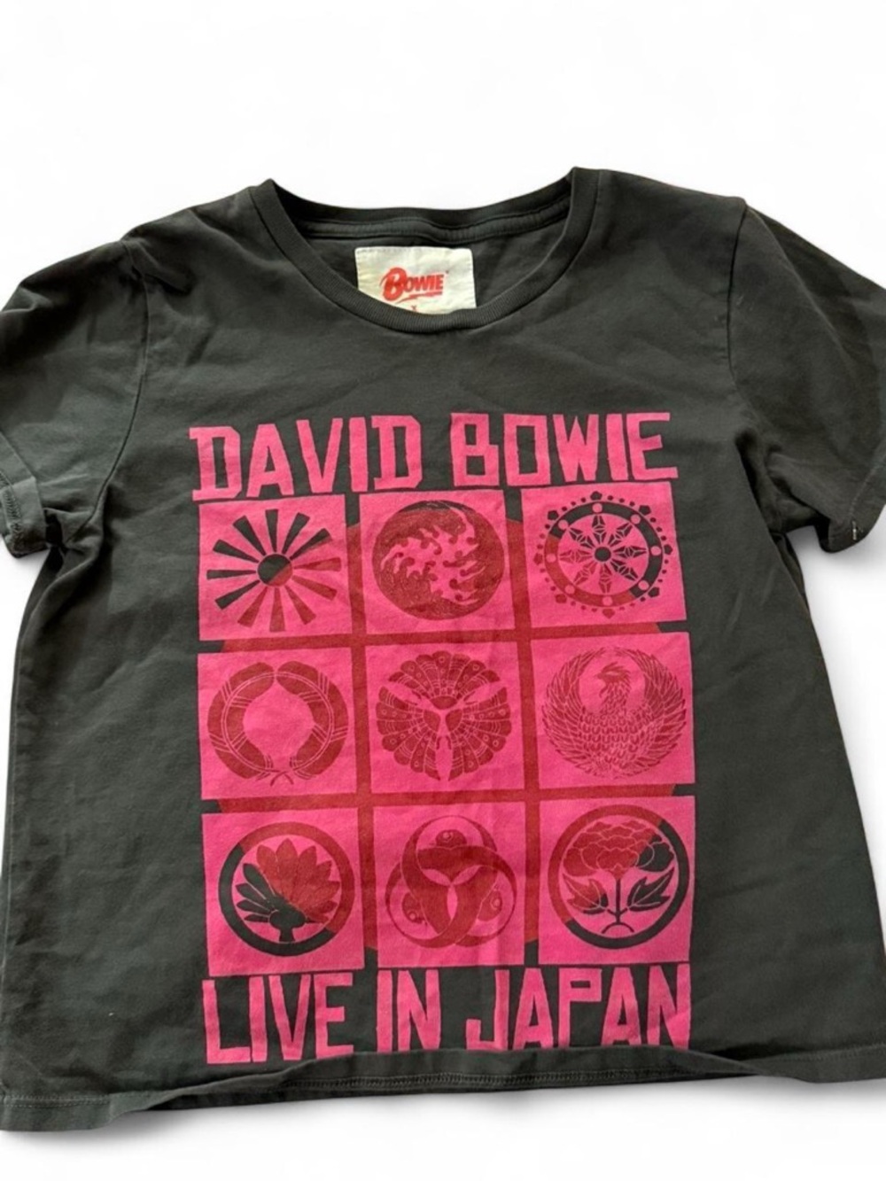 MOTHER ✨grey David Bowie Live In Japan Graphic Tee with Pink Print✨
